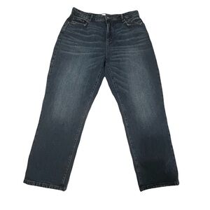 LOFT Curvy Relaxed Fit Dark Blue Cropped Jeans Size 30 waist NWT